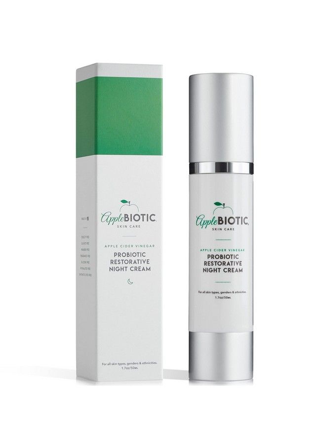Apple Cider Vinegar Restorative Night Cream Overnight Firming Smoothing Cream With African Green Coffee Green Tea Chamomile & Probiotic Extracts For Dry Oily Sensitive Skin Men & Women