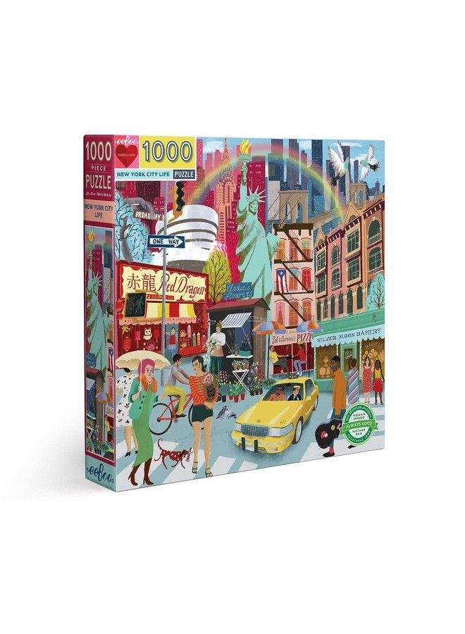 : Piece And Love New York Life 1000Piece Square Adult Jigsaw Puzzle Jigsaw Puzzle For Adults And Families Includes Glossy Sturdy Pieces And Minimal Puzzle Dust