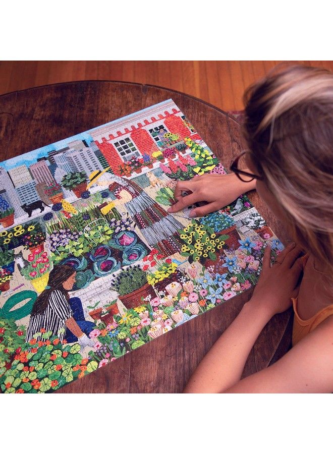 : Piece And Love Urban Gardening 1000 Piece Square Adult Jigsaw Puzzle Puzzle For Adults And Families Glossy Sturdy Pieces And Minimal Puzzle Dust