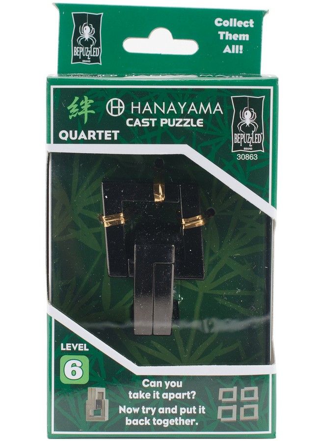 ; Quartet Hanayama Metal Brainteaser Puzzle Mensa Rated Level 6 For Ages 12 And Up