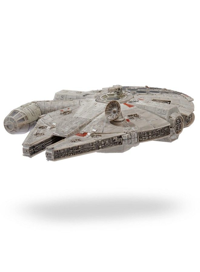 Micro Galaxy Squadron Assault Class Millennium Falcon 7Inch Vehicle With 1Inch Han Solo Chewbacca Princess Leia And Obiwan Kenobi Micro Figures Multicolor