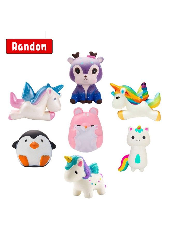 Random 16Pcs Squeeze Toys For Kids Including 1Pc Jumbo Toy And 15Pcs Mini Toys Kawaii Soft Cream Scented Food And Animal Slow Rising Stress Relief Toys Goodie Bag Egg Filler Party Favor Gifts