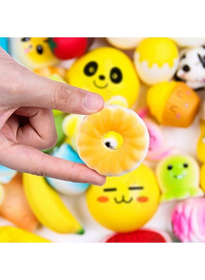 Random 16Pcs Squeeze Toys For Kids Including 1Pc Jumbo Toy And 15Pcs Mini Toys Kawaii Soft Cream Scented Food And Animal Slow Rising Stress Relief Toys Goodie Bag Egg Filler Party Favor Gifts