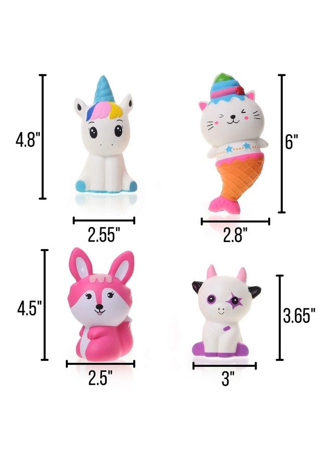 Jumbo Squishies Slow Rising 4 Pack Squishy Pack Squishy Animals Squeeze Toys For Kids Squish Toy Squishy Fidget Cute Squishies Squishies Jumbo Big Squishy