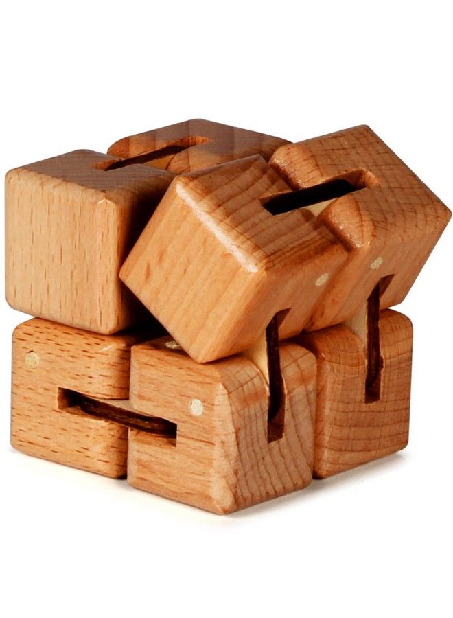 Wooden Large Infinity Cube Fidget Toy ; Ecofriendly Beechwood Fidget Cube For Adults ; Stimulating & Engaging Fidgets For Adults ; Teen Boy Toys ; Fidget Toys Adults ; Gifts For Teenage Boys