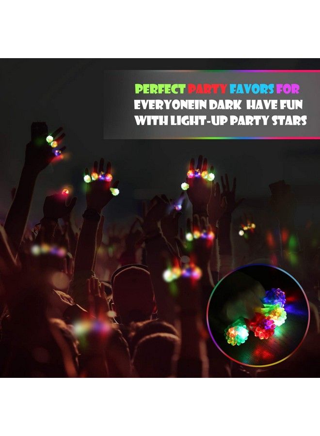 24Pcs Flashing Led Bumpy Jelly Ring Light Up Finger Ring Toys For Party Favor Halloween Raves Concert Shows