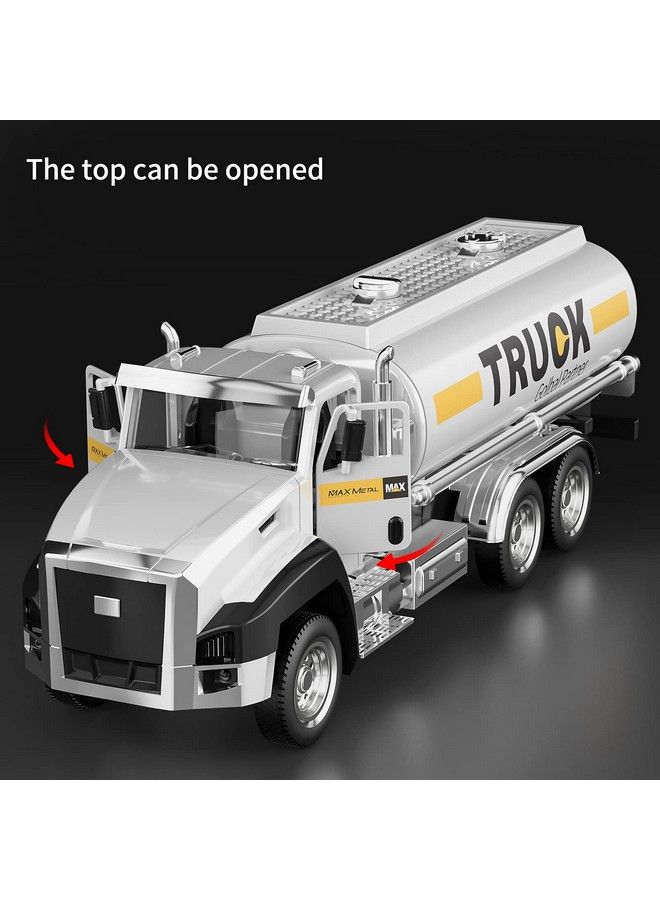 3 Pack Of Diecast City Transport Vehicles Garbage Truck Tanker Truck Express Delivery Truck 1/50 Scale Metal Collectible Model Cars Pull Back Car Toys With Opening Doors For Boys And Girls