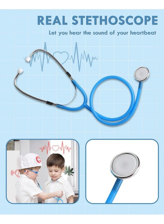 Doctor Kit For Kids Realistic 36Pcs Kids Doctor Kit Wooden Doctor Pretend Playset For Toddlers 35 Medical Kits Toy For Boys Girls With Doctor Bag Stethoscope Syringe