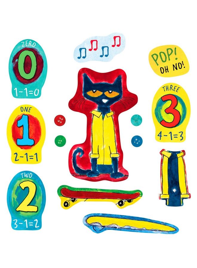 Pete The Cat And His Four Groovy Buttons Precut Flannel/Felt Board Figures 14 Pieces Set