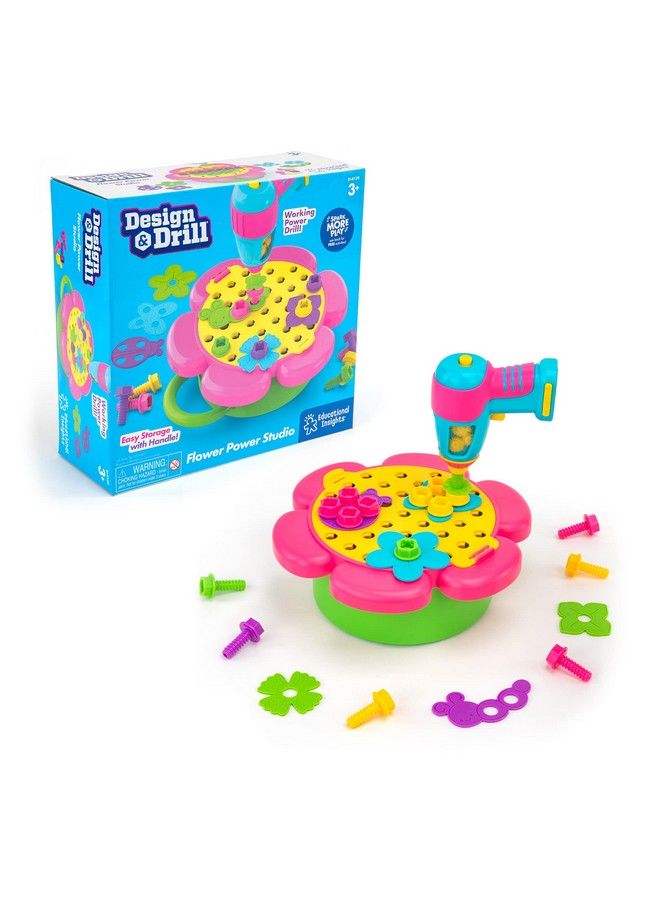 Design & Drill Flower Power Studio Drill Toy 50Pieces Gift For Kids Ages 3+