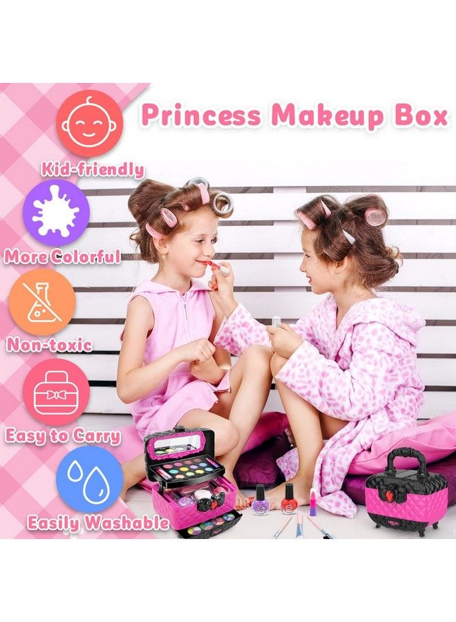 41 Pcs Kids Makeup Kit For Girls Washable Makeup Set Toy With Real Cosmetic Case For Little Girl Pretend Play Makeup Beauty Set Birthday Toys Gift For 3 4 5 6 7 8 9 10 11 12 Years Old Kid