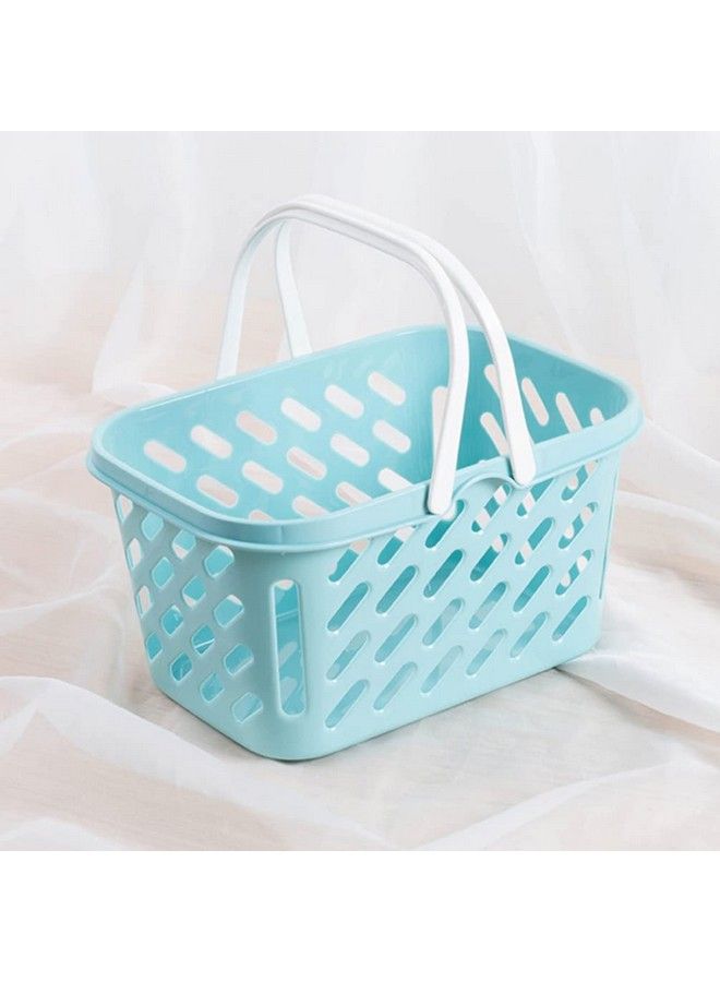 Shopping Basket Toy Mini Grocery Basket With Handles Storage Basket Pretend Play Toy For Kids Party Supplies Blue