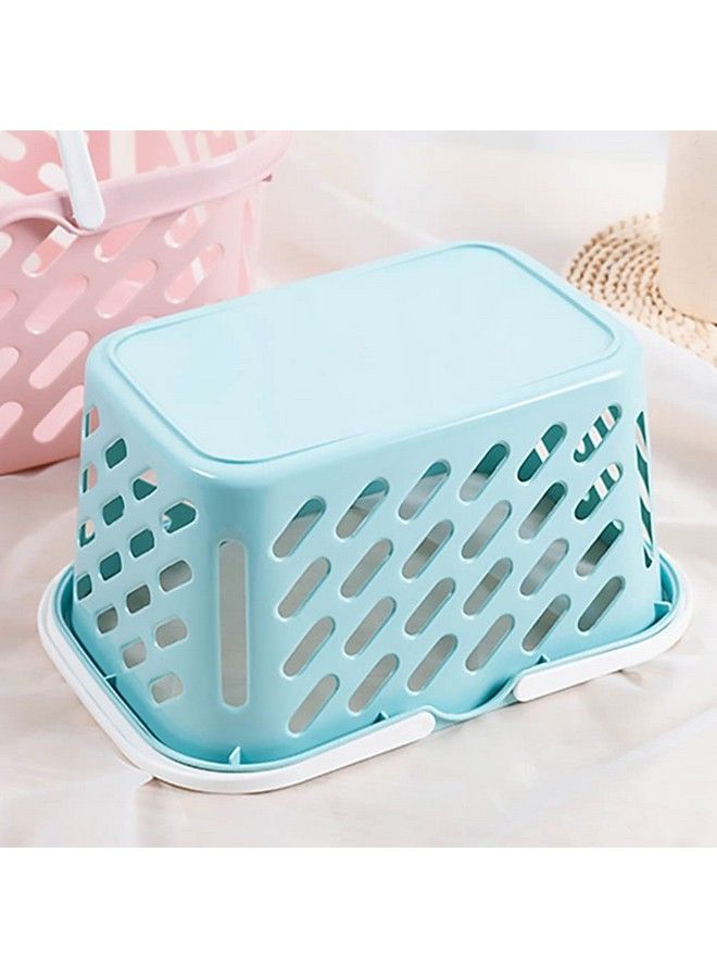 Shopping Basket Toy Mini Grocery Basket With Handles Storage Basket Pretend Play Toy For Kids Party Supplies Blue