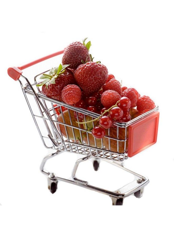 Mini Supermarket Handcart Shopping Cart Shopping Utility Cart Mode Desk Storage Toy Holder Desk Accessory Color Random
