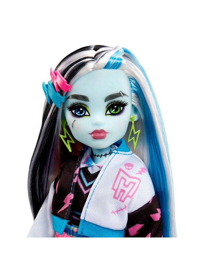 Frankie Stein Fashion Doll With Blue & Black Streaked Hair Signature Look Accessories & Pet