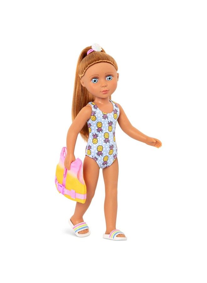 Tammy 14Inch Poseable Paddle Board Doll With Swimsuit Outfit Paddle Board & Life Jacket Dolls For Girls Age 3 & Up