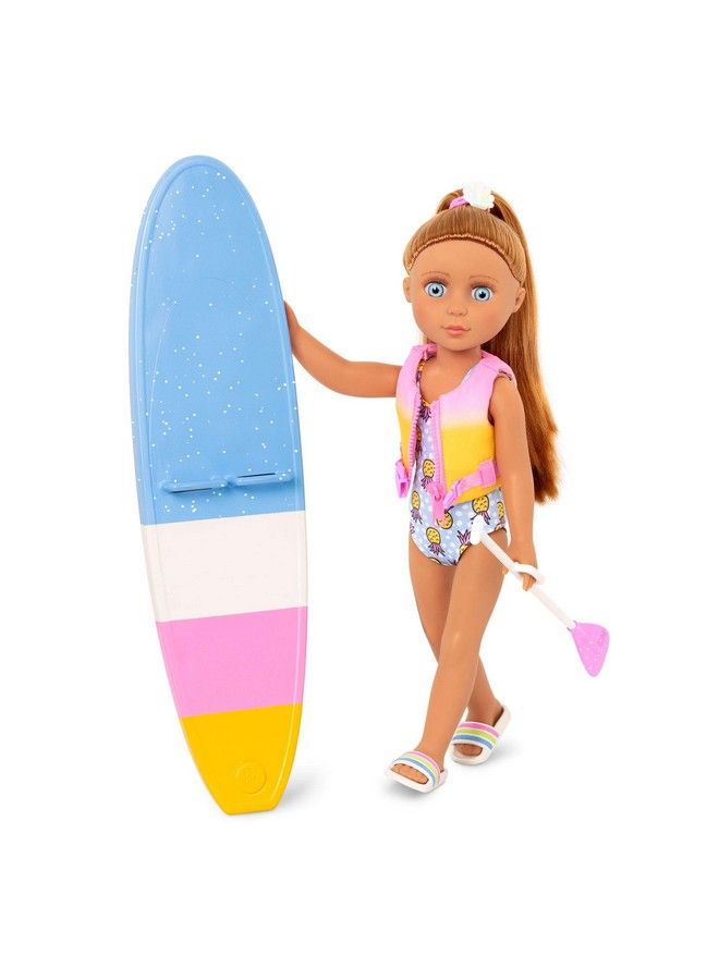 Tammy 14Inch Poseable Paddle Board Doll With Swimsuit Outfit Paddle Board & Life Jacket Dolls For Girls Age 3 & Up