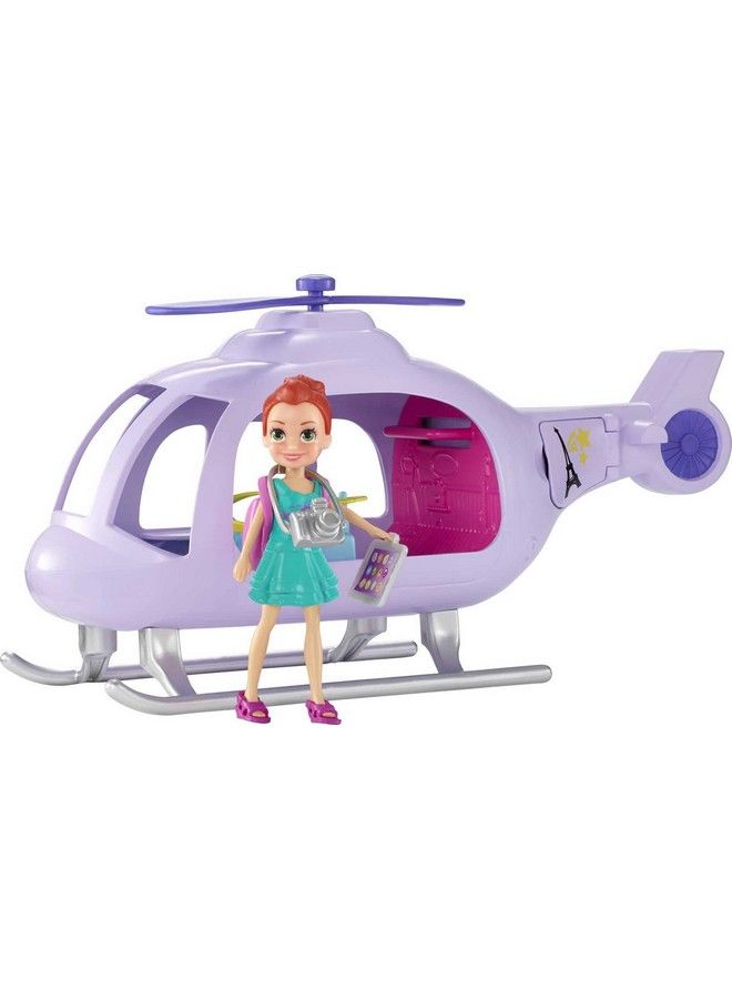Playset With 3Inch Lila Doll And 10+ Accessories Vacation Helicopter Travel Toy