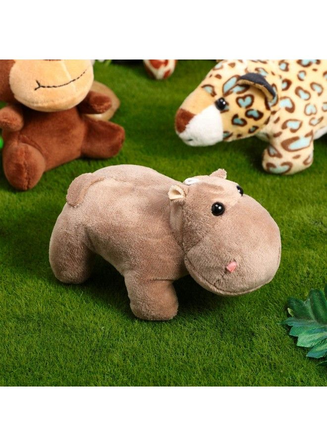 12 Pieces Mini Stuffed Forest Animals Jungle Animal Plush Toys In 4.8 Inch Cute Plush Elephant Lion Giraffe Tiger For Animal Themed Parties Teacher Student Achievement Award (Sitting Lying)