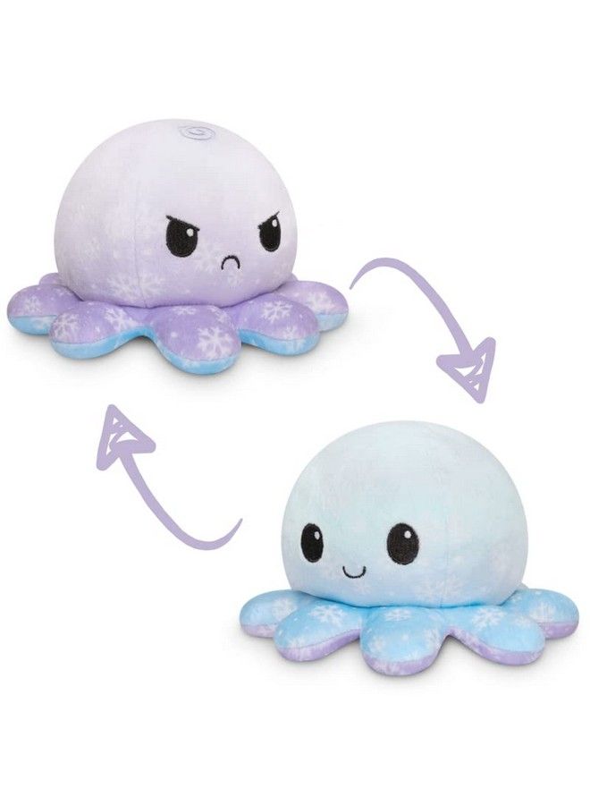 The Original Reversible Octopus Plushie Happy + Angry Snowflakes Cute Sensory Fidget Stuffed Animals That Show Your Mood Perfect Gift For The Holidays! 4 Inch