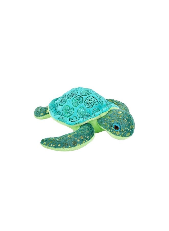 Sea Turtle Foilkins Junior Stuffed Animal 8 Inches Gift For Kids Plush Toy Fill Is Spun Recycled Water Bottles