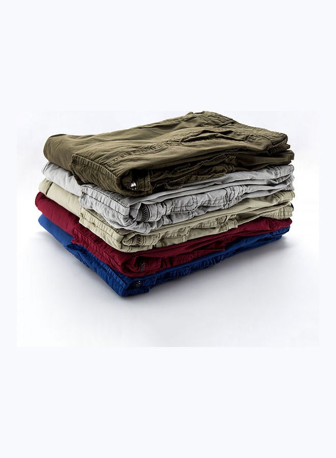 Casual Summer Multi-Pockets Shorts Red