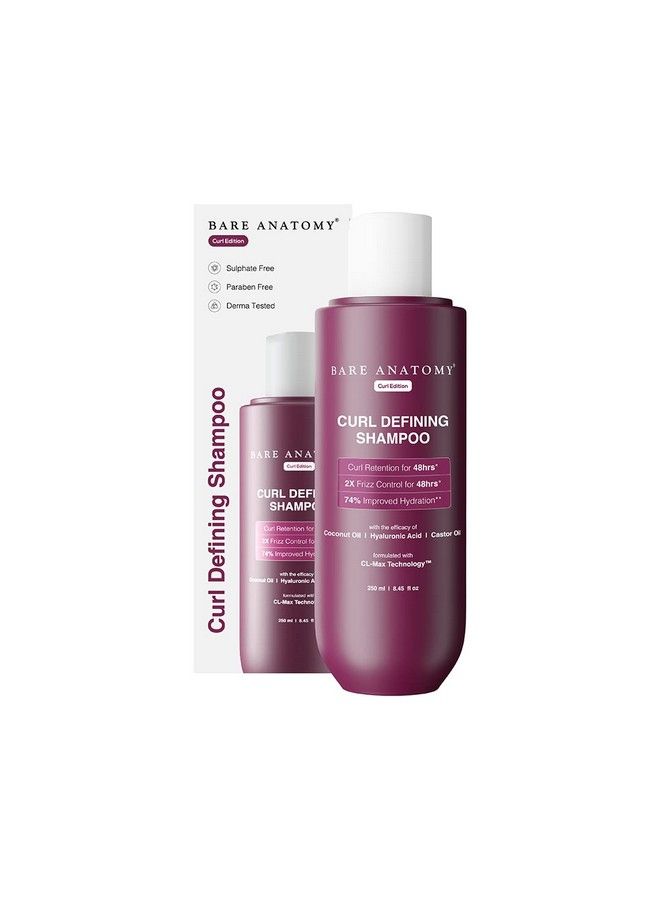 Curl Defining Shampoo ; Curl Retention & 2X Frizz Protection For 48 Hours ; Powered By Coconut Oil Hyaluronic Acid & Castor Oil ; Sulphate & Paraben Free ; Women & Men ; 250 Ml