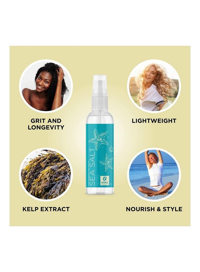 Volumizing Sea Salt Spray For Hair Texturizing Beach Waves Spray & Hair Mist Curl Activator Non Sticky Styling Beach Hair Spray For Men And Women With Nourishing Sea Kelp Extract And Argan Oil