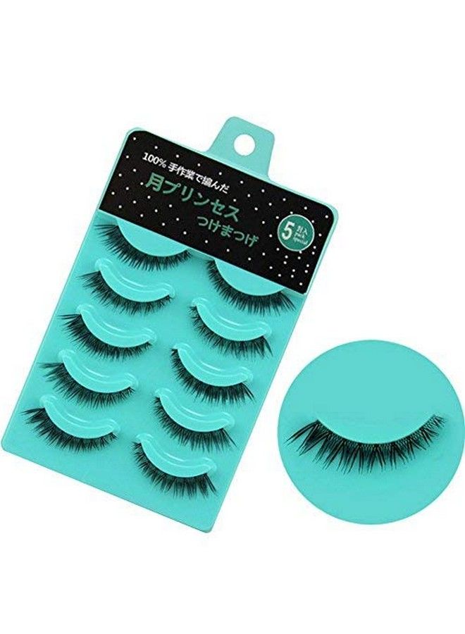 Scala 5 Pairs /Set 3D False Eyelashes Messy Cross Thick Natural Fake Eye Lashes Professional Makeup Tips Short False Eye Lashes (L12)