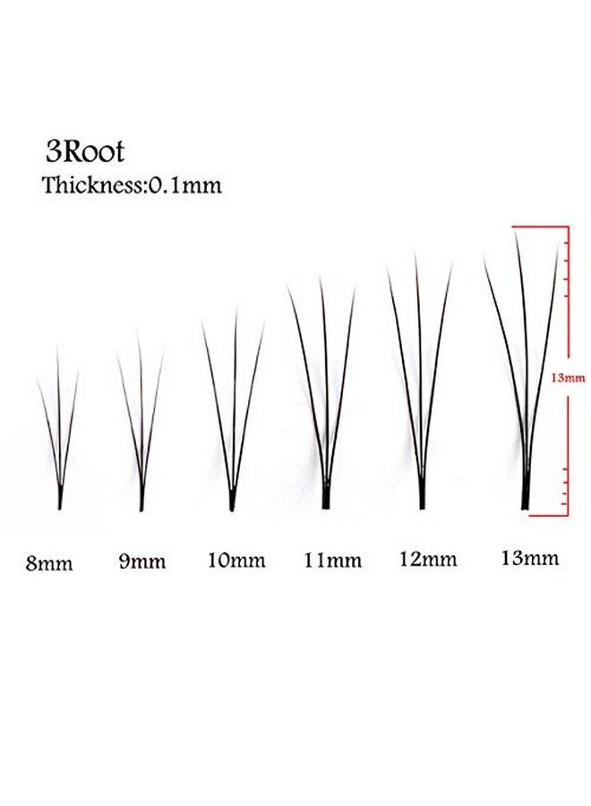 Scala Thickness 0.1Mm C Curl 3 Root 90Pcs Individual Lashes Black False Eyelash Natural Long Cluster Extension Makeup Beauty Health Makeup Fake Eyelashes (10Mm)