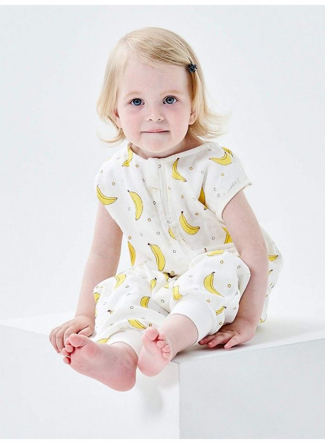 Muslin Original Cotton Baby Boy Girl Sleep Sack With Sleeves Grown Sleep Bag Summer Wearable Blankets 1836Months Banana/M