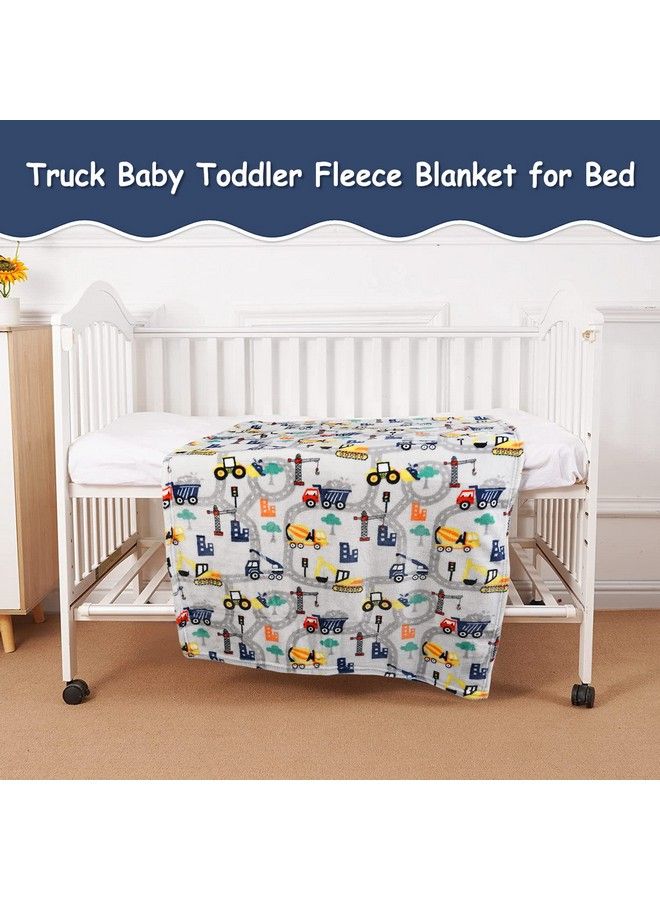 Truck Baby Fleece Blanket For Boys Toddler Flannel Blanket Throw For Bed Sofa Couchsoft Plush Warm Receiving For Newborns30X40 Inch.