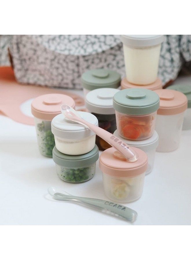 Clip Containers Set Of 12 + 2 Spoons Baby Food Storage Containers Food Storage Containers With Lid Baby Food + Toddler Snack Containers (Eucalyptus)