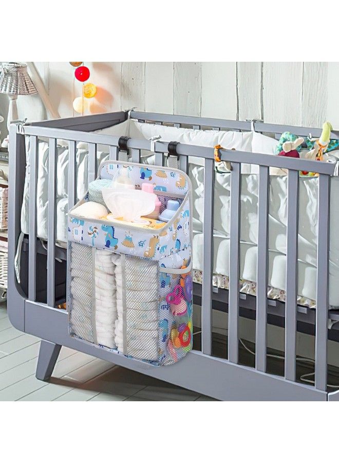 Hanging Baby Diaper Caddy Organizer Diaper Stacker Baby Crib Hanging Classified Storage Bag Organizer For Changing Table Crib Playard Or Wall & Nursery Organization White