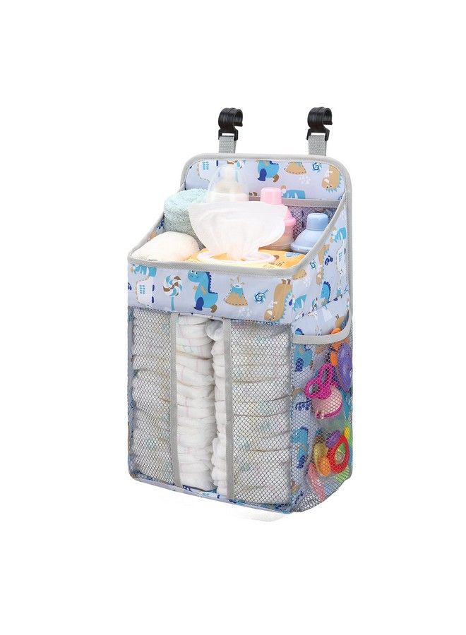 Hanging Baby Diaper Caddy Organizer Diaper Stacker Baby Crib Hanging Classified Storage Bag Organizer For Changing Table Crib Playard Or Wall & Nursery Organization White
