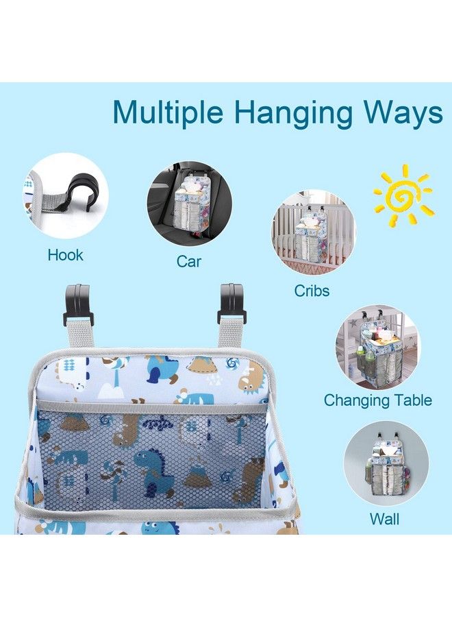 Hanging Baby Diaper Caddy Organizer Diaper Stacker Baby Crib Hanging Classified Storage Bag Organizer For Changing Table Crib Playard Or Wall & Nursery Organization White