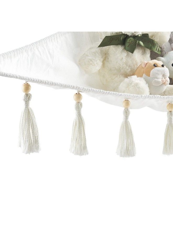 Stuffed Animal Hammock Macrame Hanging Toy Storage Organizer With Tassels Boho Large Corner Toy Net Hammock For Stuffed Animals Plush Toys Display Holder For Nursery Kid Room Playroom Bedroom