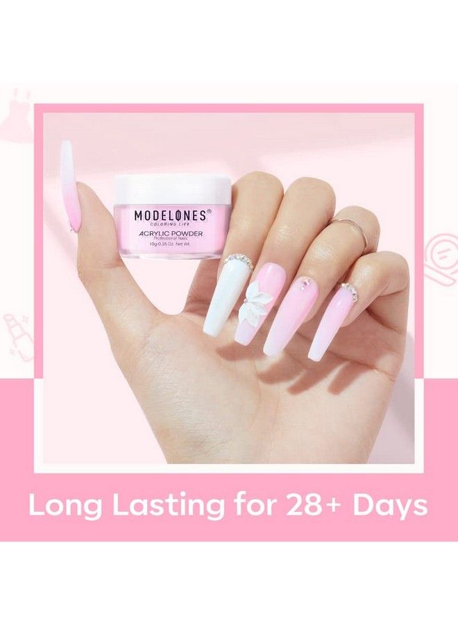 Acrylic Powder 6 Colors Transparent Jelly Nude Nail Acrylic Powder Milky White Pink Nude Nail Acrylic Powder For Acrylic Nail Art 3D Nail Carving French Nail Extension Gifts For Women