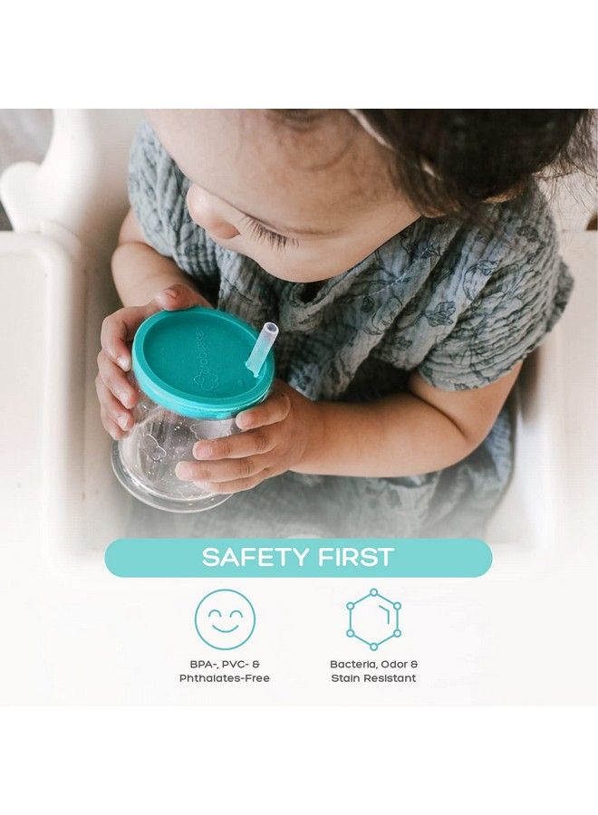 Straw Cup For Baby Feeding Sippy Cups Toddler Sippy Cups Bpafree & Phthalatefree For Baby & Toddler 4Oz Teal