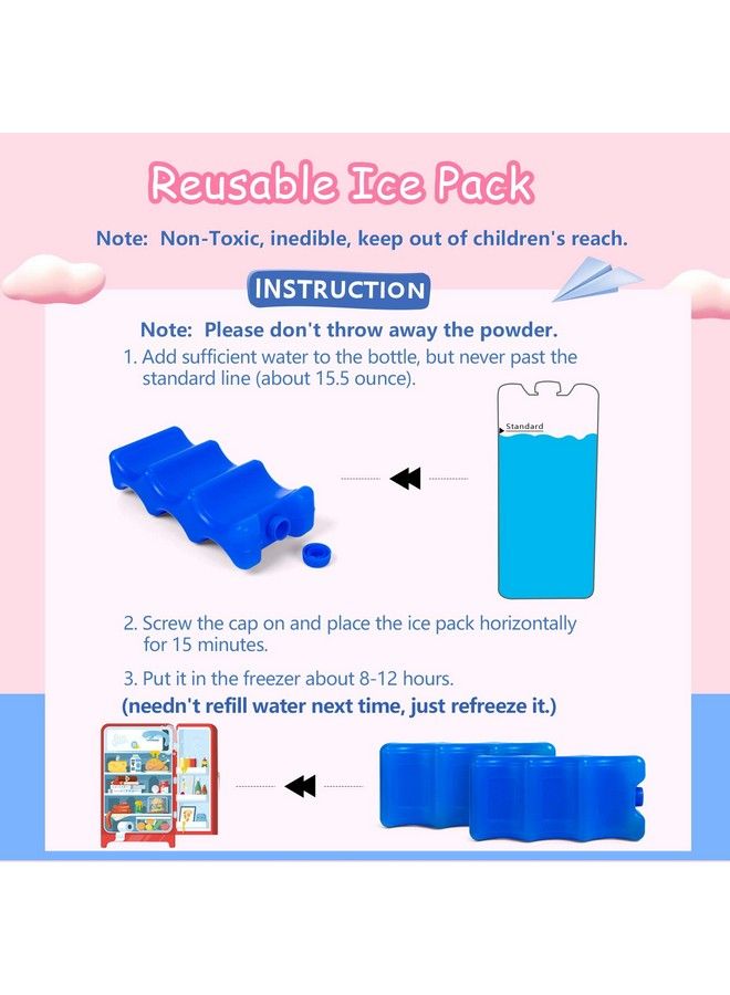 Reusable Ice Packs For Breastmilk Storage (Pack Of 2) Breastmilk Bottle Ice Packs For Breastfeeding Working Mom Blue