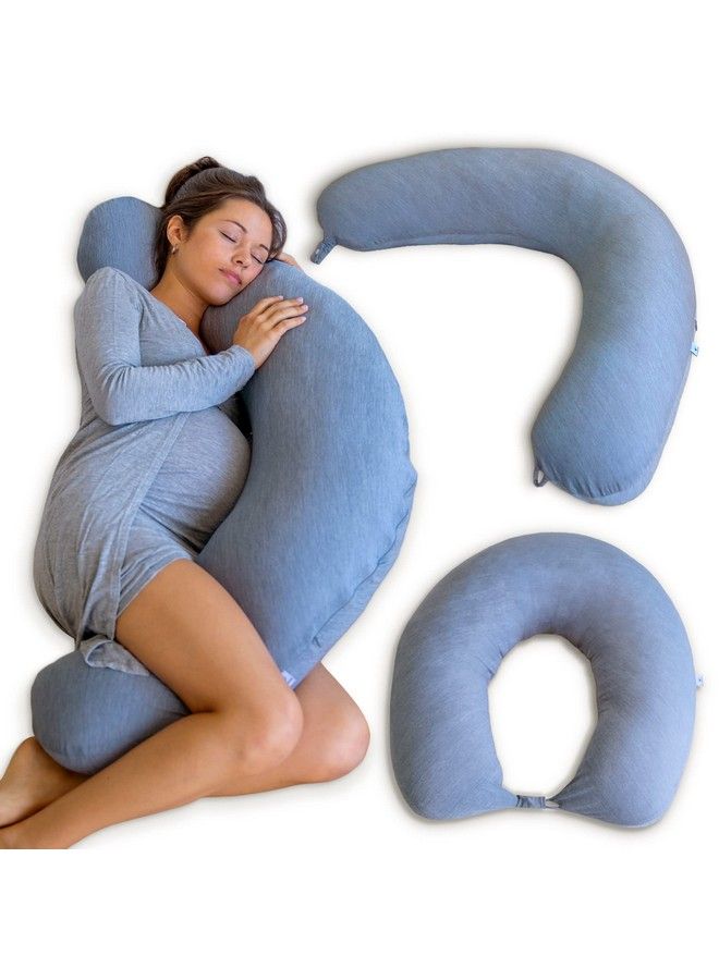 Crescent Cooling Pregnancy Pillows Body Pillow For Adults Side Sleeper Maternity And Nursing Pillow Breast Feeding Pregnancy Must Haves Dark Grey Cooling Cover