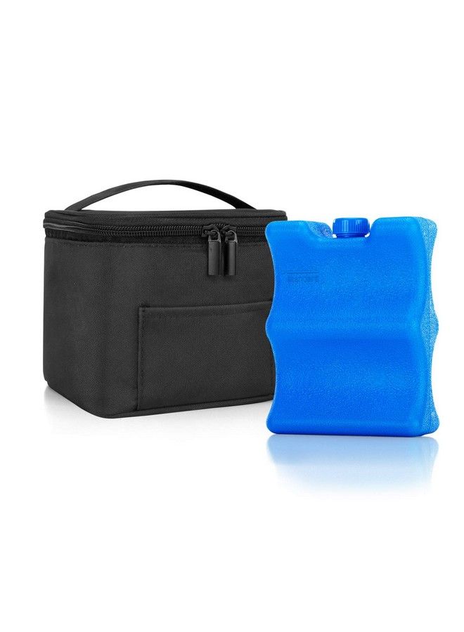 Breastmilk Cooler Bag With Ice Pack Baby Bottles Bag For Up To 4 Large 5 Ounce Bottles Without Nipple Perfect For Nursing Mom Back To Work Black