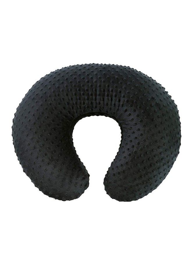 Minky Nursing Pillow Cover Breastfeeding Pillow Slipcover Fits Nursing Pillow For Baby Boy Girl(Black)