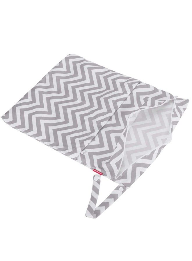 3Pcs Travel Wet And Dry Bag Organizer With Handle For Cloth Diaper Pumping Parts Swimsuit And More Easy To Grab And Go Gray Chevron