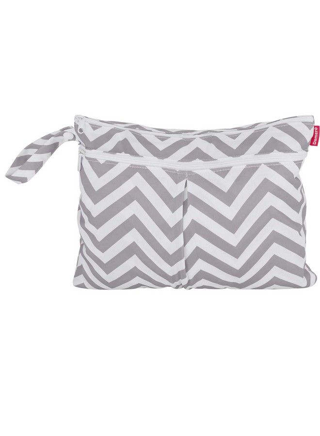 3Pcs Travel Wet And Dry Bag Organizer With Handle For Cloth Diaper Pumping Parts Swimsuit And More Easy To Grab And Go Gray Chevron