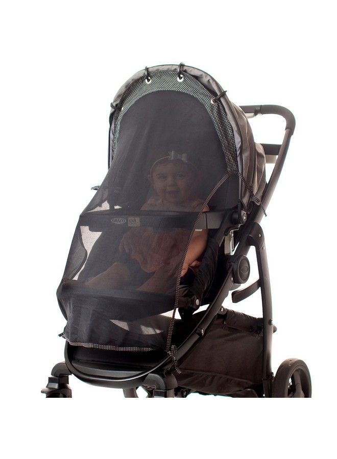 Sun Shade For Strollers (Large Original). Universal Adjustable Spf 30+ Sunshade With See Through. Your Baby Will The World And Will Be Protected. Stroller Sun Shade Extender By Intimom