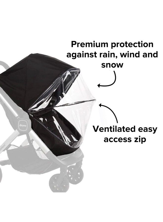 Quantum Lux Stroller Rain Cover Premium Waterproof Protection Shield Against Wind And Rain Clear Cover Ventilated Storage Bag Easy Attach