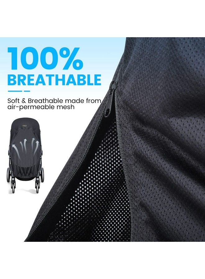 Stroller Sun Shade Universal Baby Sun Shade Cover With Storage Bag Viewing Window Breathable And Blocks 99% Of The Uv Rays(Upf 50+) Easy To Install Sleep And Sun Shade Cover For Stroller