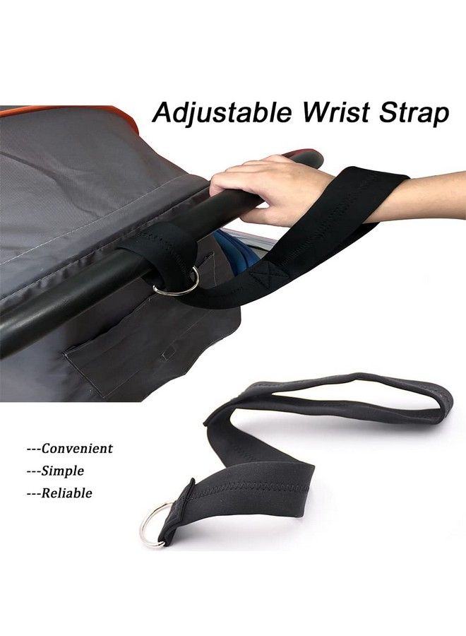 2 Pack Baby Stroller Safety Wrist Strap Adjustable Pram Wheelchair Hand Leash Black Retractable Hands Free Dog Leash Short Rope Safety Belt For Hilly City Street Walking