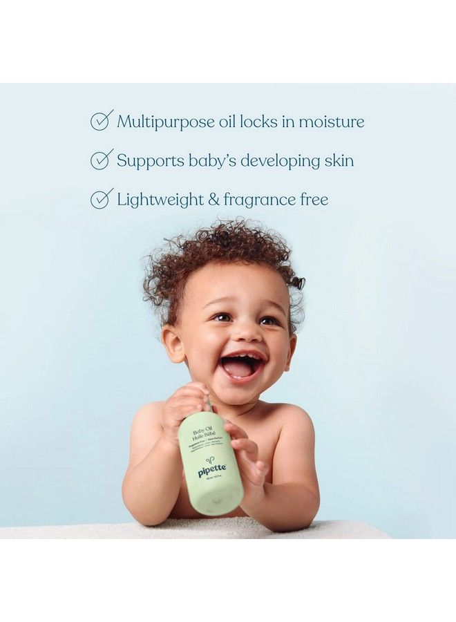 Baby Oil Nurture Moisturize Baby Skin Vitamin E Sensitive Dry Skin Fragrance Free With Renewable Plantderived Squalane 4.5 Fl Oz